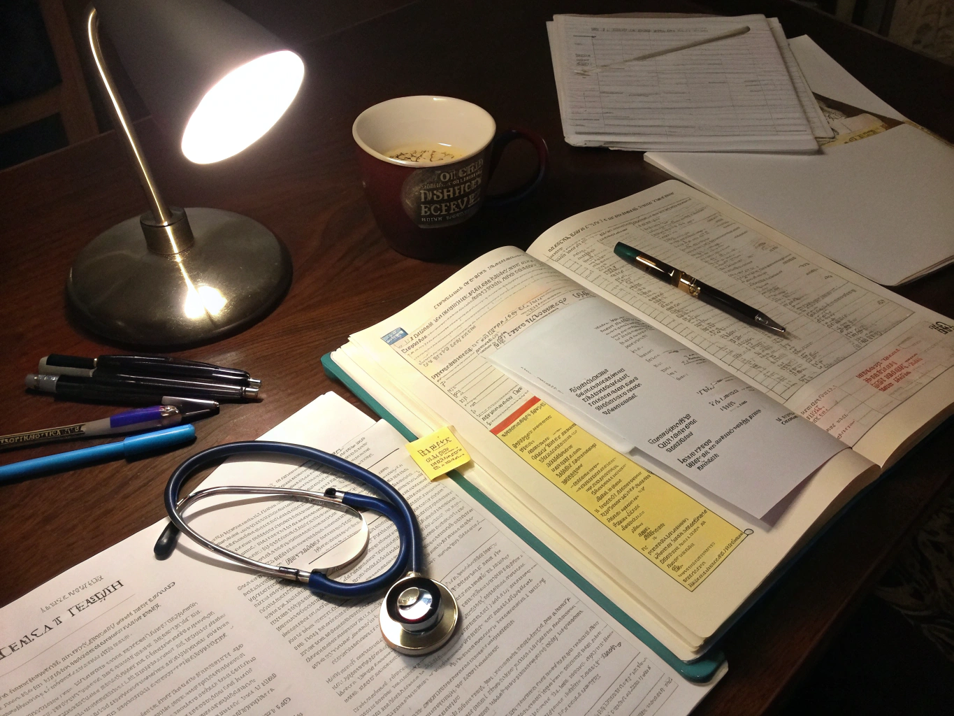 Clinician consultation desk and legal reference texts